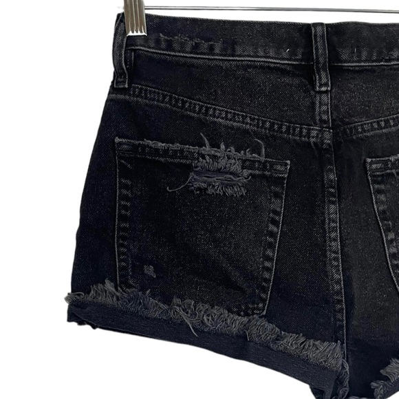 Free People Lasso Denim Short Faded Black Button Fly Fray Hem NWT - Picture 7 of 12